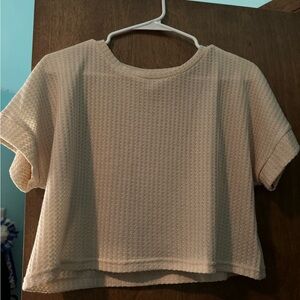 SHEIN Cream Textured Crop Top